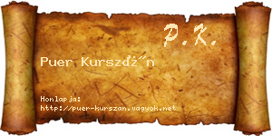 Puer Kurszán névjegykártya